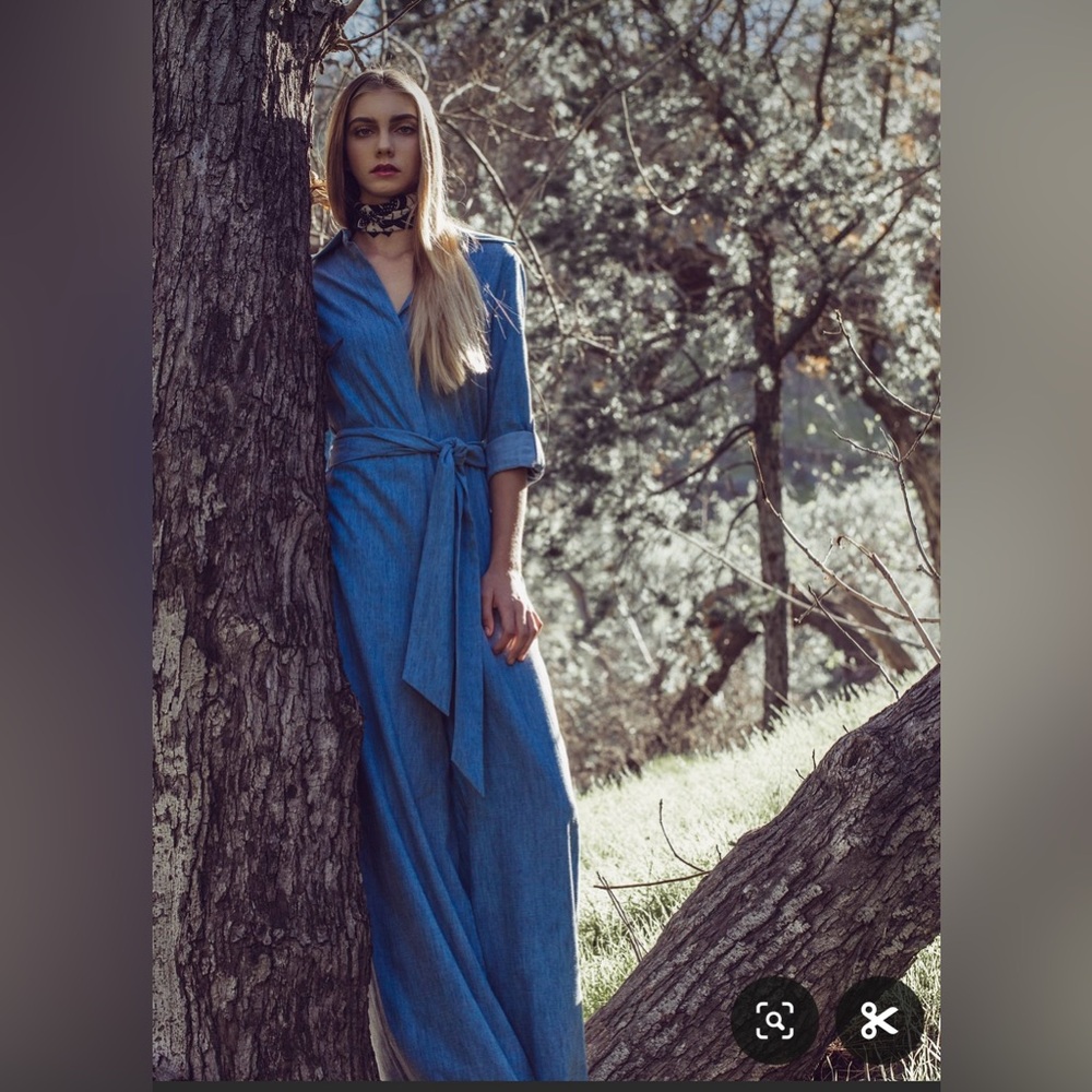 Alice + Olivia Casy Wideleg Chambray Jumpsuit